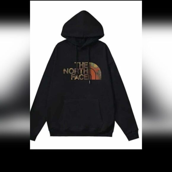 Brand New Lite The North Face Black Hoodie with Multicolor Logo 012.L - Picture 1 of 2